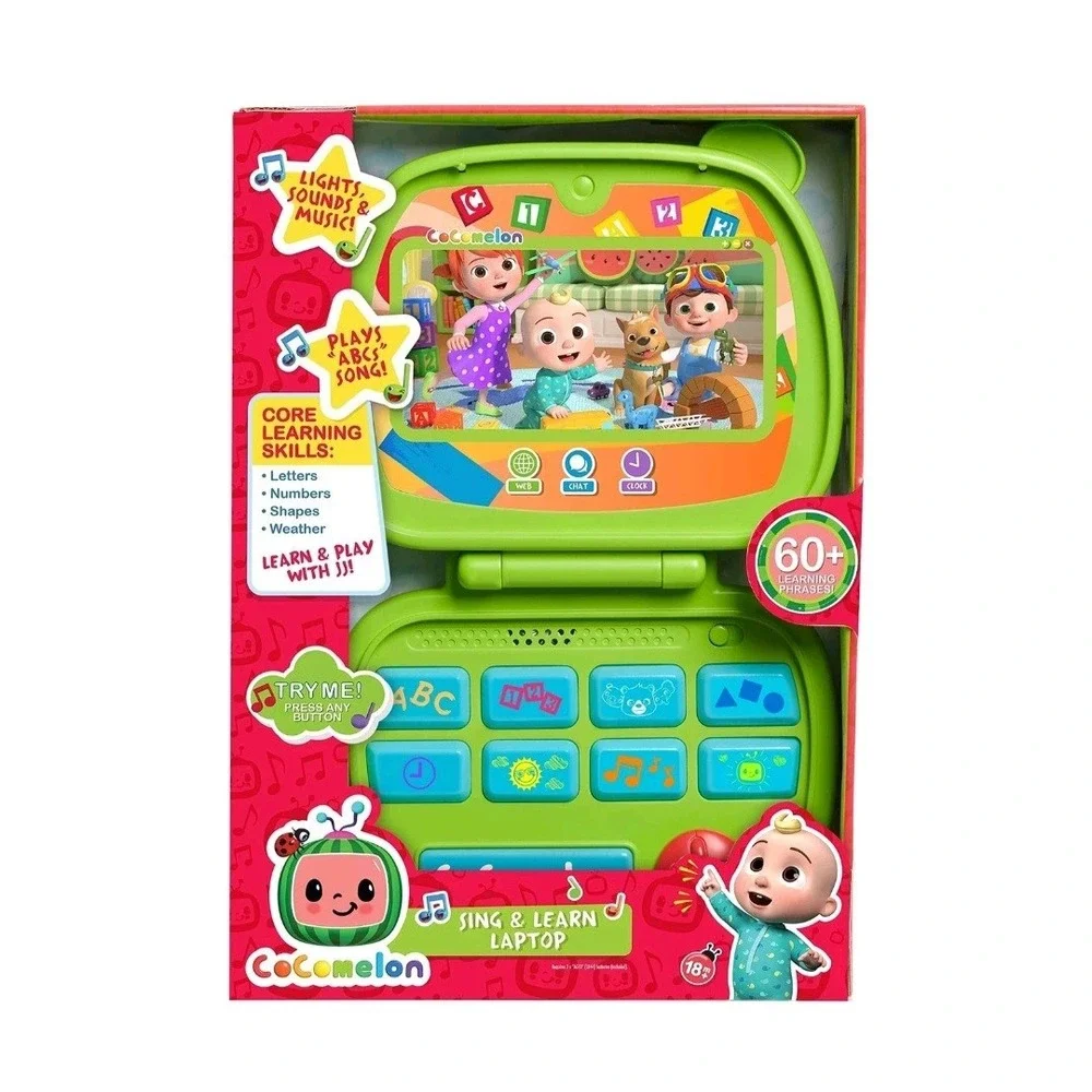 CoComelon Sing and Learn Laptop Toy for Kids, Lights, Sounds, and Music Encou...